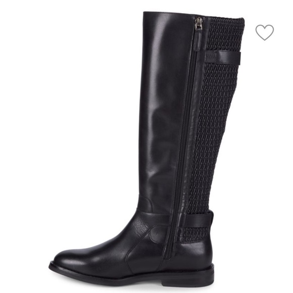 COLE HAAN Chesley Leather Knee-High Quilted Stretch Riding Boots NWT - Picture 3 of 14
